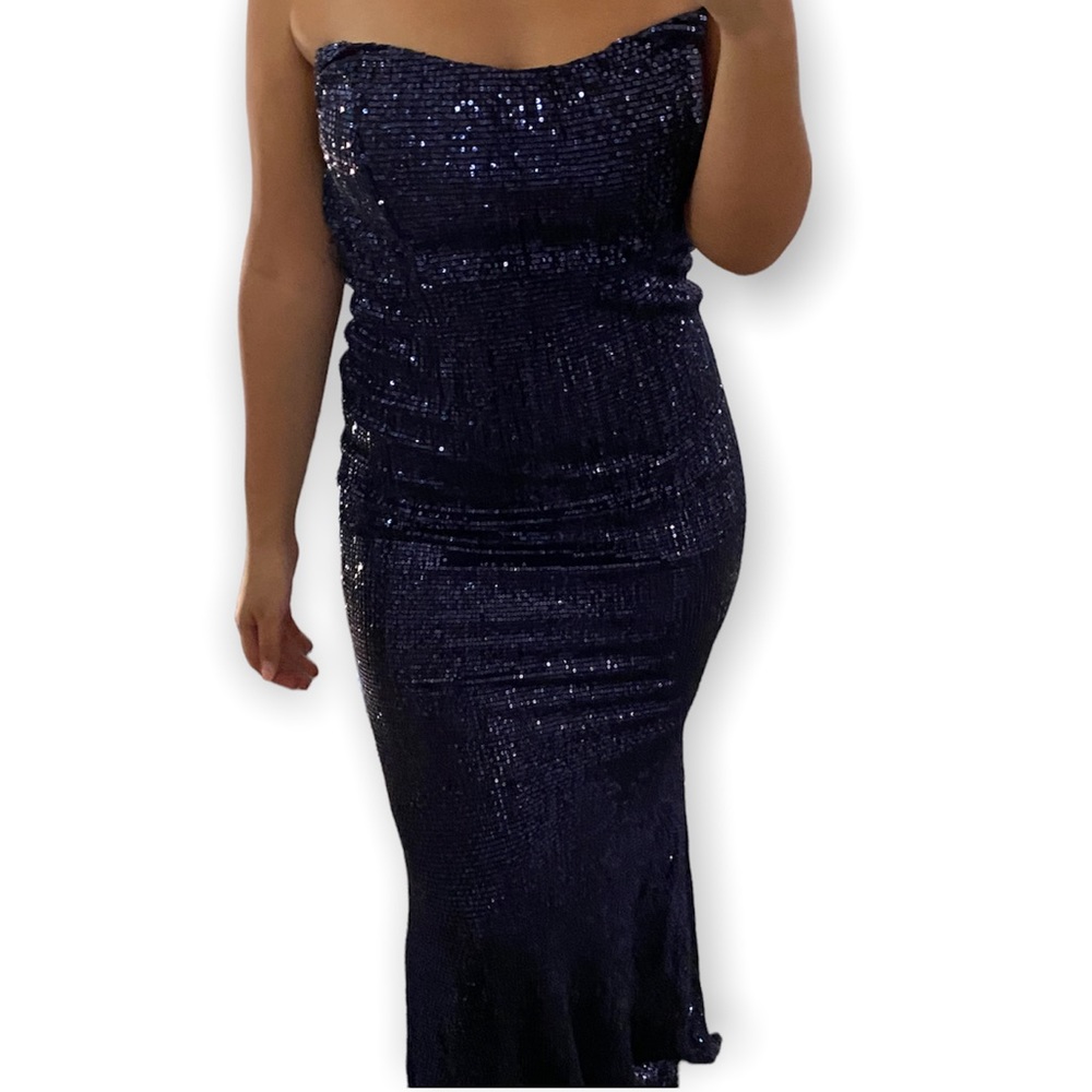 Dark blue sequence Windsor Prom dress